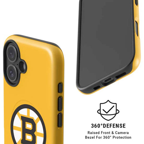 NHL Boston Bruins Solid Background iPhone 16 Plus Magsafe Impact Case